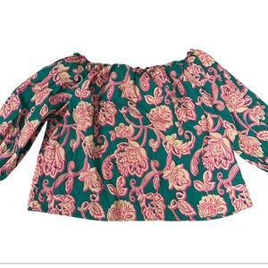 Flying Tomato Pink and Green Floral Top Size 2X